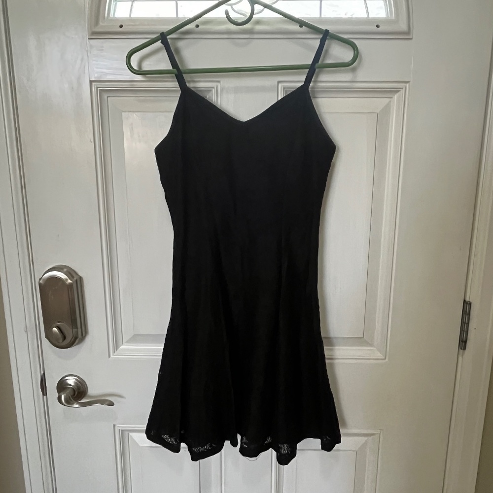 Black spaghetti strap mini dress